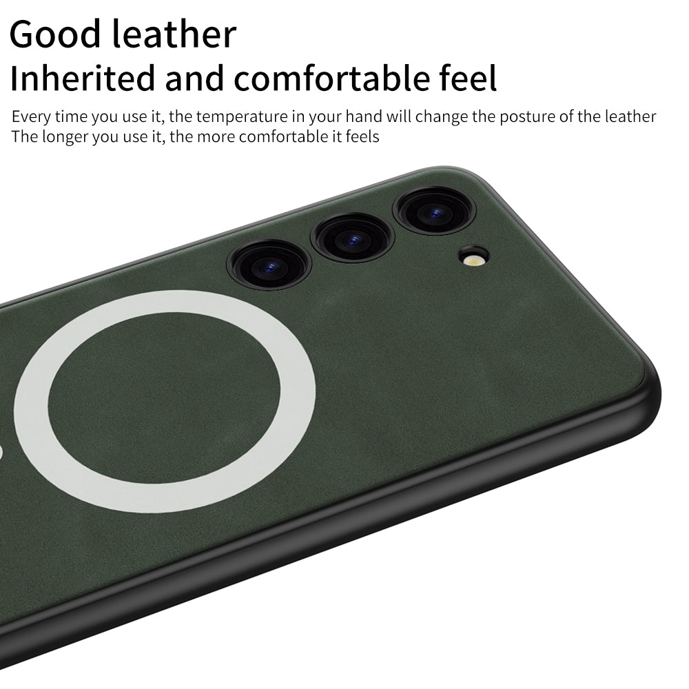 GKK For Samsung Galaxy S23 Matte Phone Case TPU PC PU Leather Coated Phone Shell Compatible with MagSafe Charger GKK For Samsung Galaxy S23 Matte Phone Case TPU PC PU Leather Coated Phone Shell Compatible with MagSafe Charger